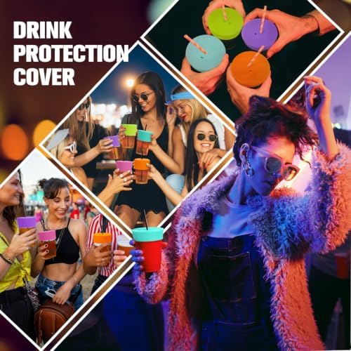 Reusable Drink Protection Cover, 100% Silicone, 6 Colors