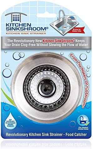 Kitchen SinkShroom Stainless Steel Sink Strainer, Black, 6-Pack
