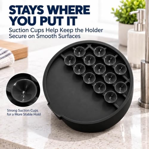 Sponge Holder for Scrub Daddy, 4.7" x 4.7", Black