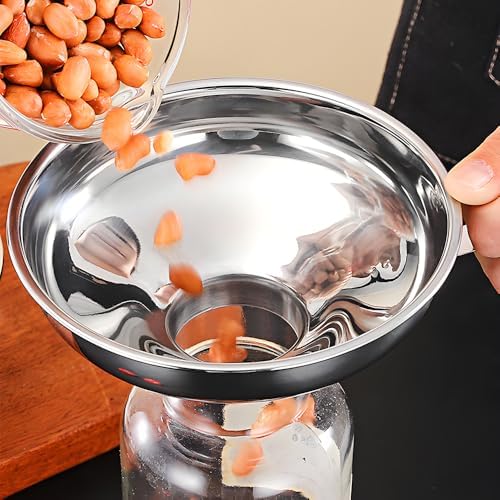 4 Pack Kitchen Funnels Set, Stainless Steel Wide Mouth Canning Funnel