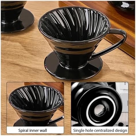 Ceramic Coffee Dripper Spiral Style Reusable Pour Over Maker With