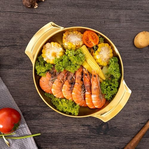 Stainless Steel Paella Pan, 7.9 Inch Nonstick Flat Bottom Skillet with