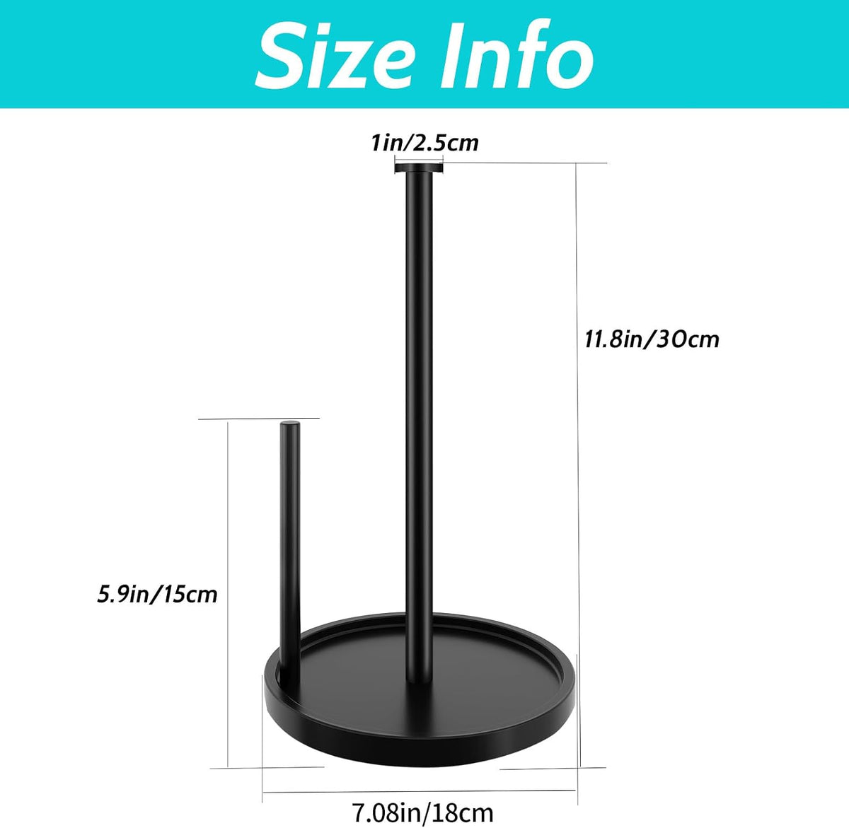 Paper Towel Holder Countertop, Standing Paper Roll Holder with Anti