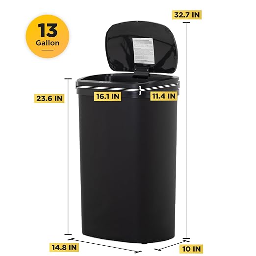 BestOffice | 13 Gallon Plastic Trash Can - Image 7