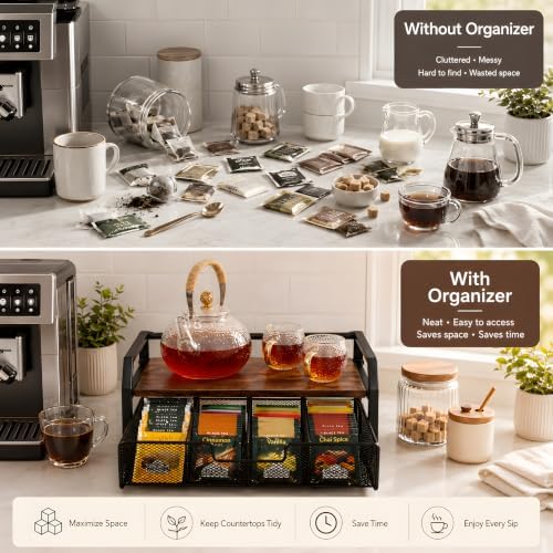 Tea Bag Organizer, Tea Holder for Countertop
