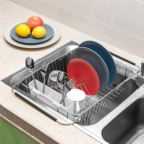 SANNO Utensil Drying Rack, Plastice Utensil Silverware Storage Holder