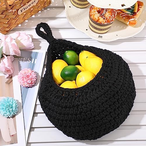 Dandat 3 Pcs Large Hanging Fruit Baskets for Kitchen Teardrop Hanging