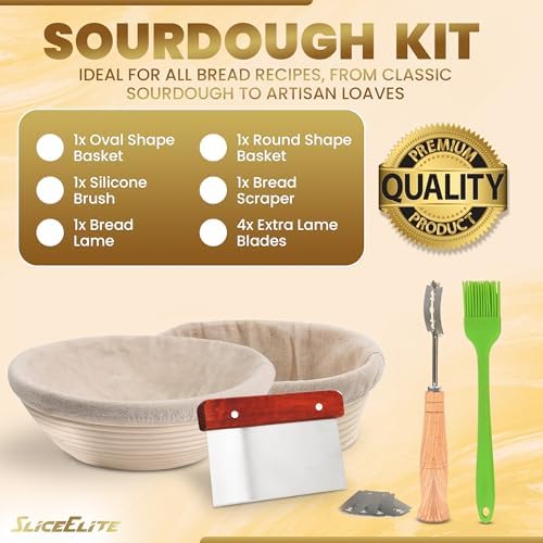 SliceElite Banneton Proofing Basket Set – 9" & 10" Round Sourdough