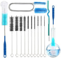 12 Pack Glass Tube Pipe Cleaner Brush Set, 17Inch Long Handle Nylon