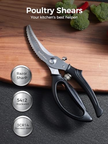 Poultry Shears, Heavy Duty Kitchen Shears With Anti-Slip Handle &