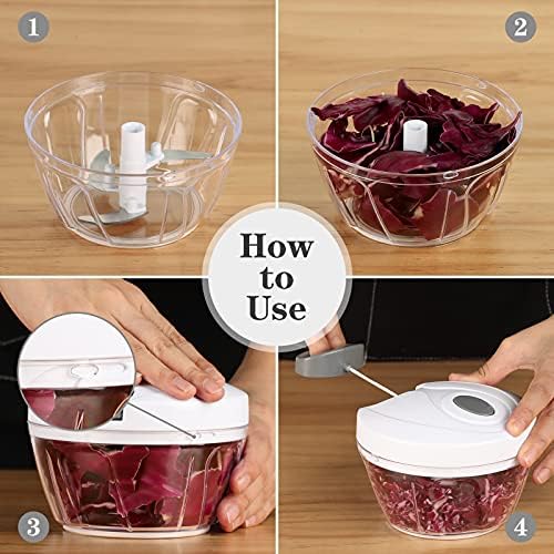 Cambom 550ml Manual Food Chopper, White