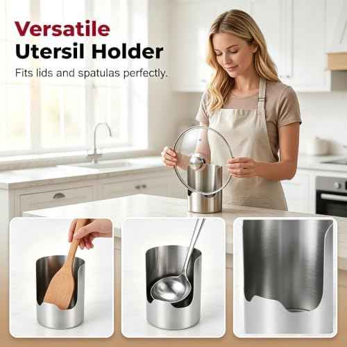 Multi-Functional Kitchen Utensil Holder, Stainless Steel
