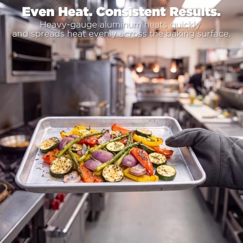 CURTA 6 Pack Aluminum Sheet Pan, NSF Listed 1/4 Quarter Size