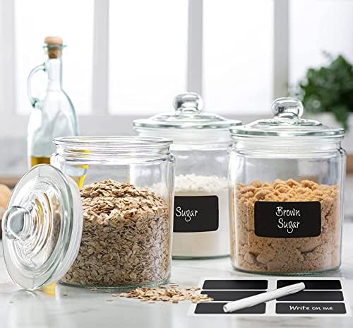 Le’raze 3pc Canister Sets for Kitchen Counter + Labels & Marker