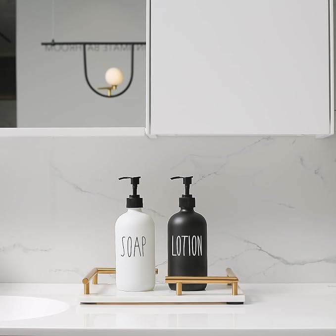 MOMEEMO Soap Dispenser Bathroom Set, Contains Hand and Lotion Dispenser - Image 3