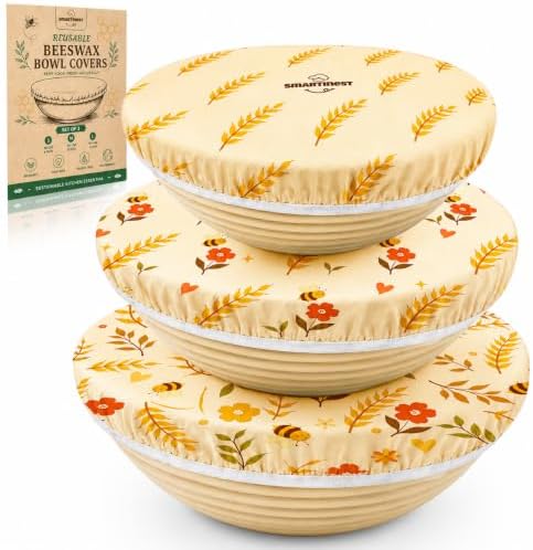 Reusable Beeswax Bowl Covers, 3 Pack, Large