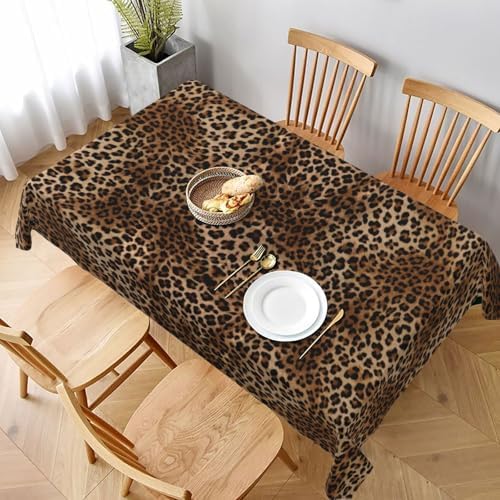 Leopard Rectangle Tablecloths 60x84 Inches Brown Cheetah Leopard Print