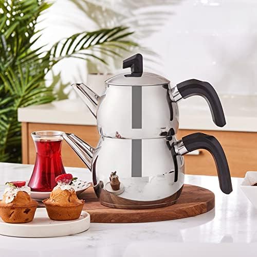 Karaca Belinay Teapot Set, 18/10 Stainless Steel