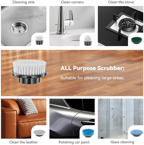 Electric Spin Scrubber Replacement Brush Heads, 7 Pcs Set