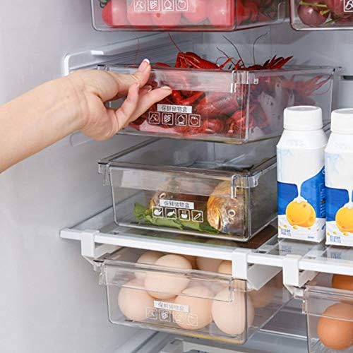 Refrigerator Organizer Bins - Fridge Pull Out Bins Snap on Drawer