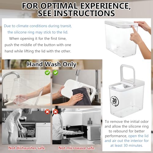 YEXEXINM 20-25 lbs Rice Dispenser with Measuring Spoon 11.4Qt/12L Tall
