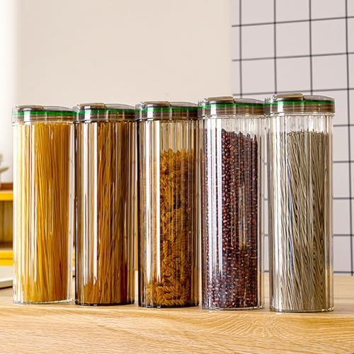 Clear Plastic Pasta Storage Container with Lid, Airtight Spaghetti