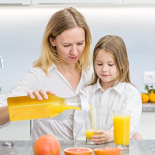 3 Pcs 32 Oz Plastic Water Carafe Pitcher with Flip Top Lid, Square