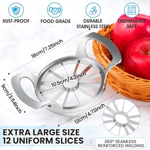 AUBENR 4.72 Inch Extra Large Apple Slicer with 12 Blades