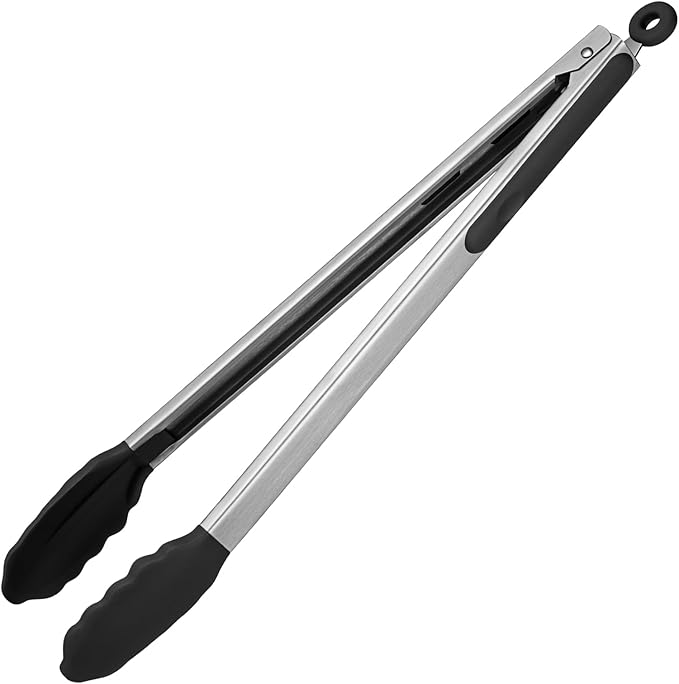 600ºF Heat Resistant Kitchen Tongs: U-Taste 16 inch Extra Long Large Silicone by U-Taste