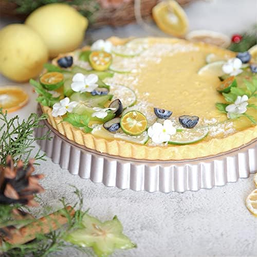 CHEFMADE Tart Pan Set, 7" and 9" Round Pie Pan with Removable Loose