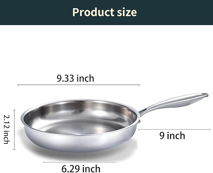 DELARLO Tri-Ply Stainless Steel Frying Pan - Image 5