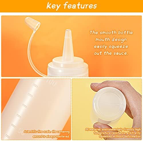 60 Pieces 4 oz Plastic Condiment Squeeze Bottles Small Squirt Bottles