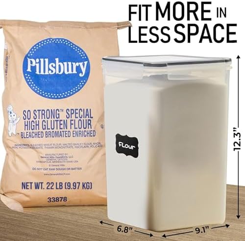 2 PC (8.5L/ 287 Oz) Extra Large Flour Sugar Storage Containers with Lids