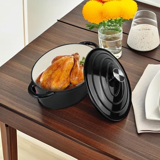 Oval Dutch Oven for Bread Baking, 4.5 Quart Non Stick Enameled Cast Iron Dutch - Image 5