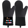 Silicone Oven Mitts-13.6 in Extended Oven Mitts Heat Resistant 500F, Oven Gloves by Tayfeim
