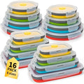 Collapsible Food Storage Containers with Lid & Air Vent, 16 Pack, 8