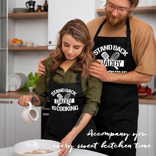 Dad Cooking Gifts Apron with Pockets, Stand Back Daddy Waterproof