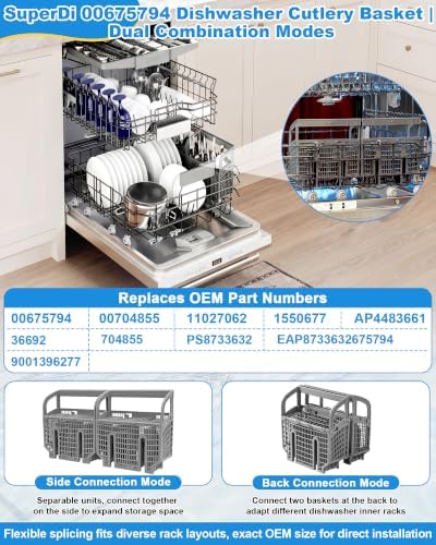 00675794 Dishwasher Cutlery Basket Fits Bosch Thermador 800/500 Series