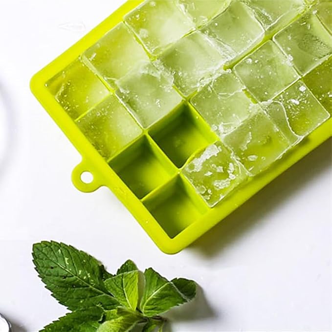 Ice Cube Tray with Lid and Bin, 3 Pack 72 Cubes Silicone Plastic Ice Cubes Trays - Image 7