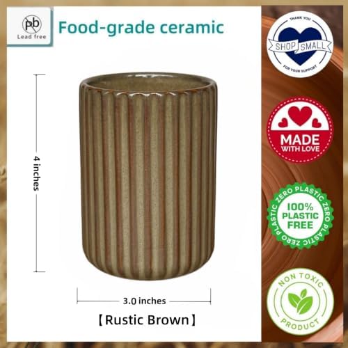 TOPYOKK Stoneware Coffee Bar Utensil Holder Tea & Coffee Spoon &