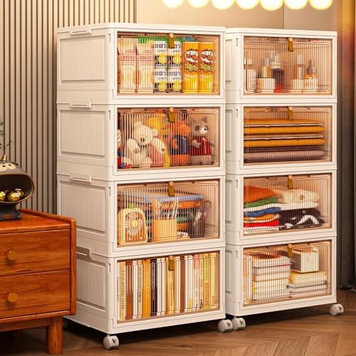 CTSNSLH 4 Tier Plastic Storage Bins with Lid, 32QT