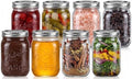 NutriChef 8-Pack 16 oz Mason Jars with Lids