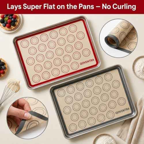 Set of 2 Silicone Macaron Baking Mats, 16.5 x 11.6 Inches