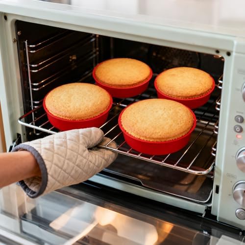 Bekith 4 Pack 9" Silicone Round Cake Pans, Silicone Cake Pans for