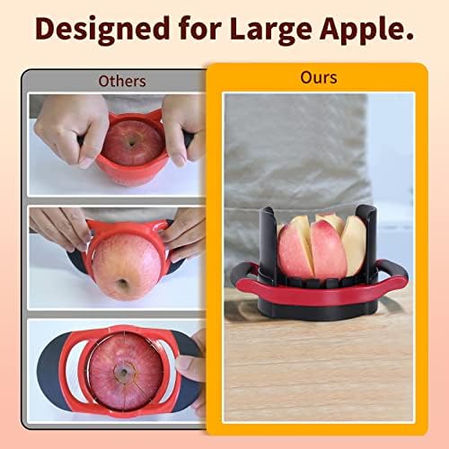 OOKUU Large 8-Blade Apple Slicer Corer, Red
