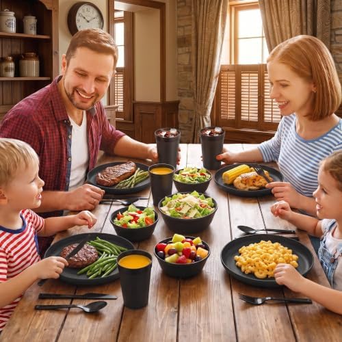 56 Piece Apartment Essentials Dinnerware Set, Stackable Space-Saving