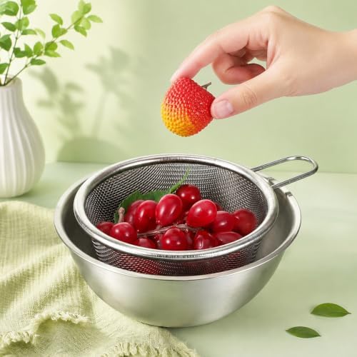Mini Colander Food Strainer, Mixing Strainer Bowl with Scale