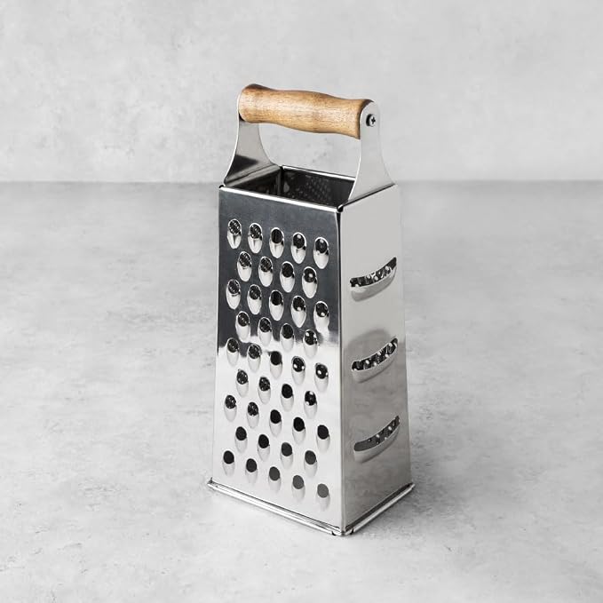 Twine Acacia Wood Handled Cheese Grater, Stainless Steel Grater, Citrus Zester - Image 6