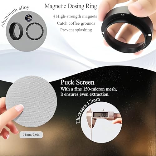 51mm Espresso Accessories Kit, 7PCS Espresso Tamper Set with WDT Tool