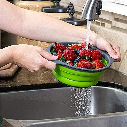 Collapsible Colander Set, Silicone Folding Strainers Set of